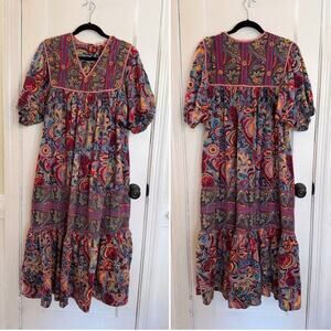 Vintage Judith Ann Loungewear Colorful Midi Dress